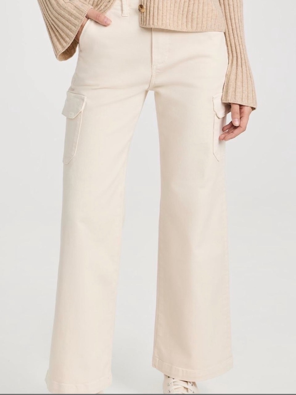 PAIGE Women’s “Carly Cargo” Cargo Pants in Light Beige